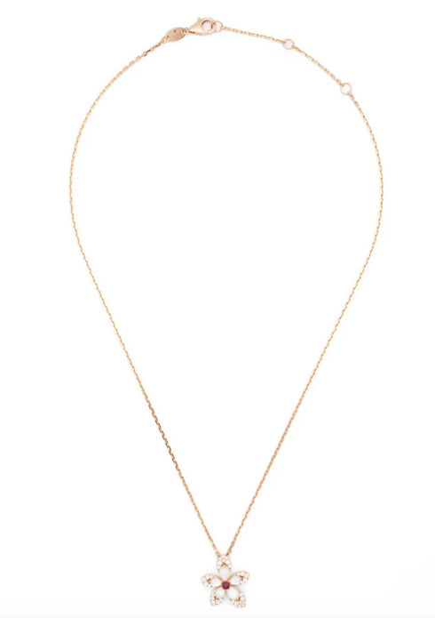 collar Tiaré en oro rosa de 18kt con diamantes